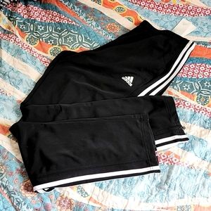 Black Striaght fit Addias Legs Zip Pants